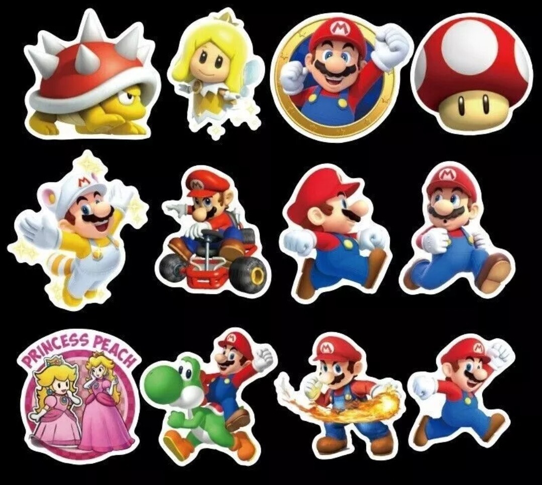 10pc Super Mario Sticker Lot Collectible Video Game Stickers