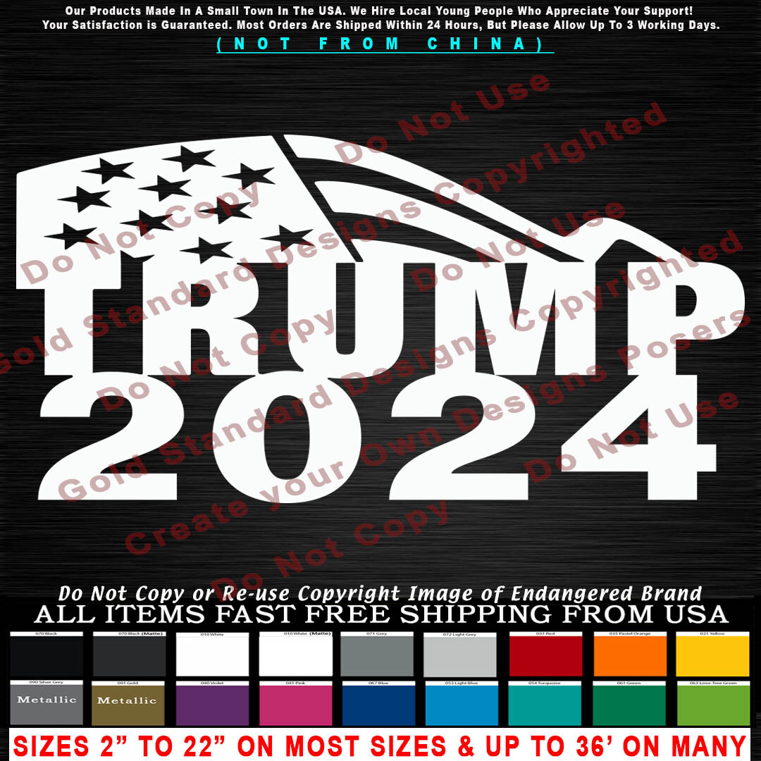 – Trump Half Flag Stars Left 2024 Make America Great Again Republican Sticker