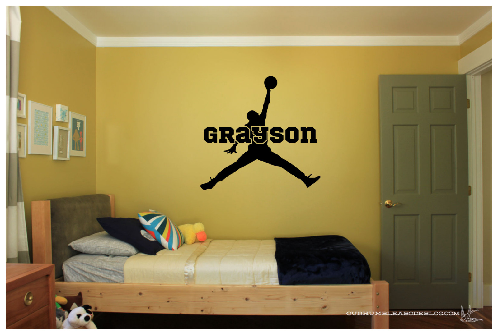 Michael Jordan Jump Man with Name Vinyl Wall Sticker Decal 23"x22" Colors