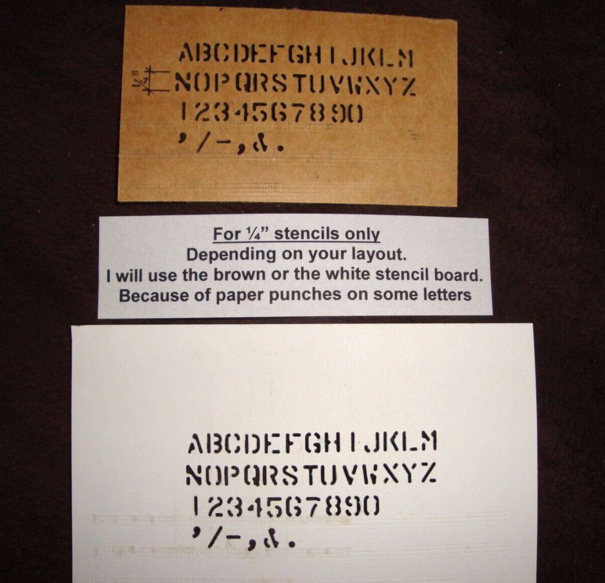 CUSTOM MADE Military Oil board Stencil 1/4" Marsh/COST-$1 for4 letters=Quantity1