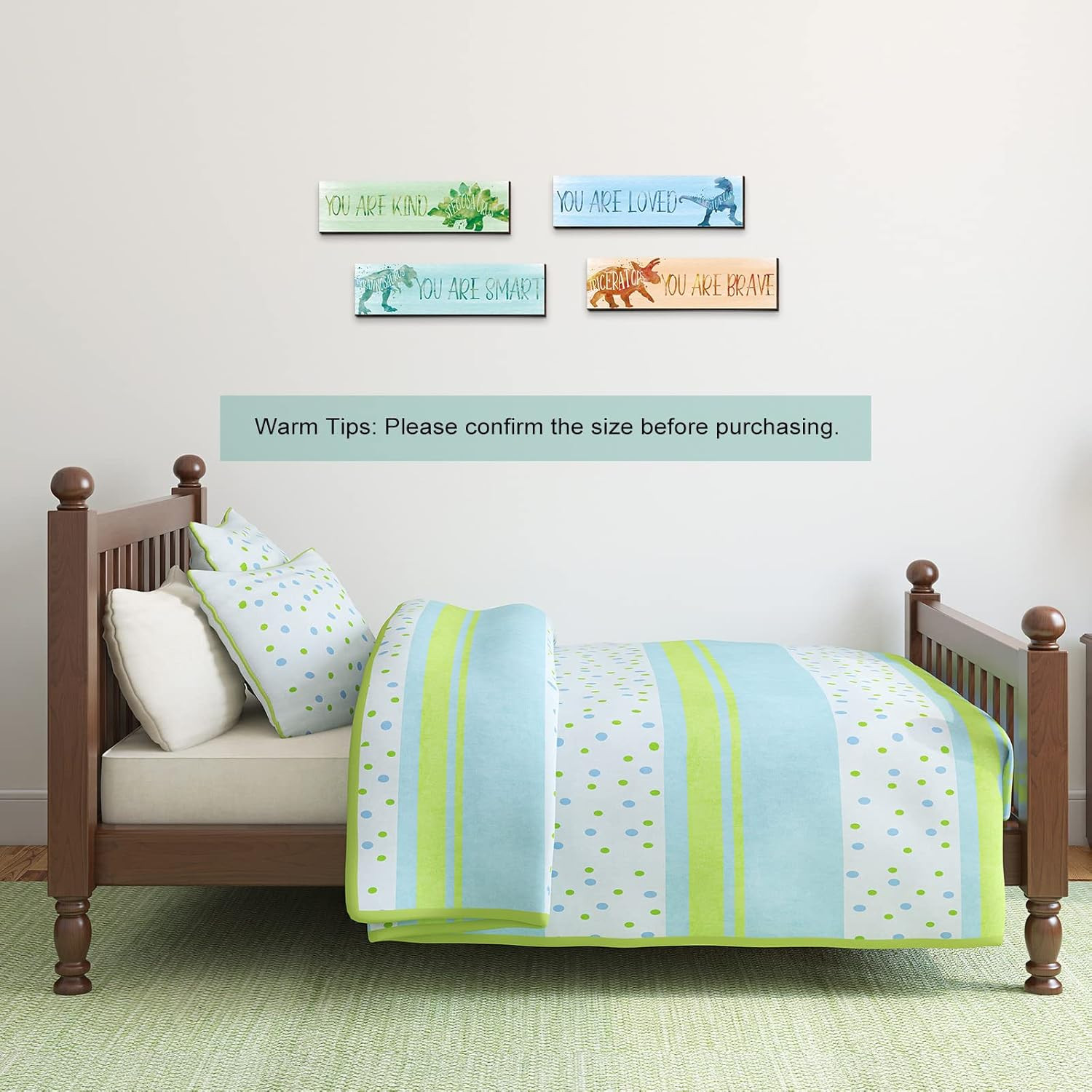 4 Pcs Dinosaur Room Decor for Boys, Inspirational Posters Wall Plaque for Kid…