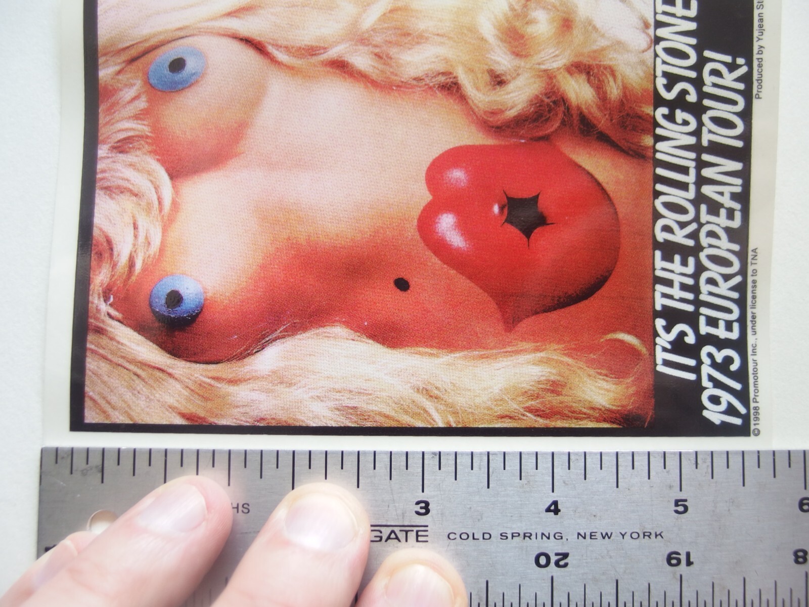 🎸 Vintage Rolling Stones 1973 European Tour Sticker '98 TNA Yujean 5.75 x 4 1/8