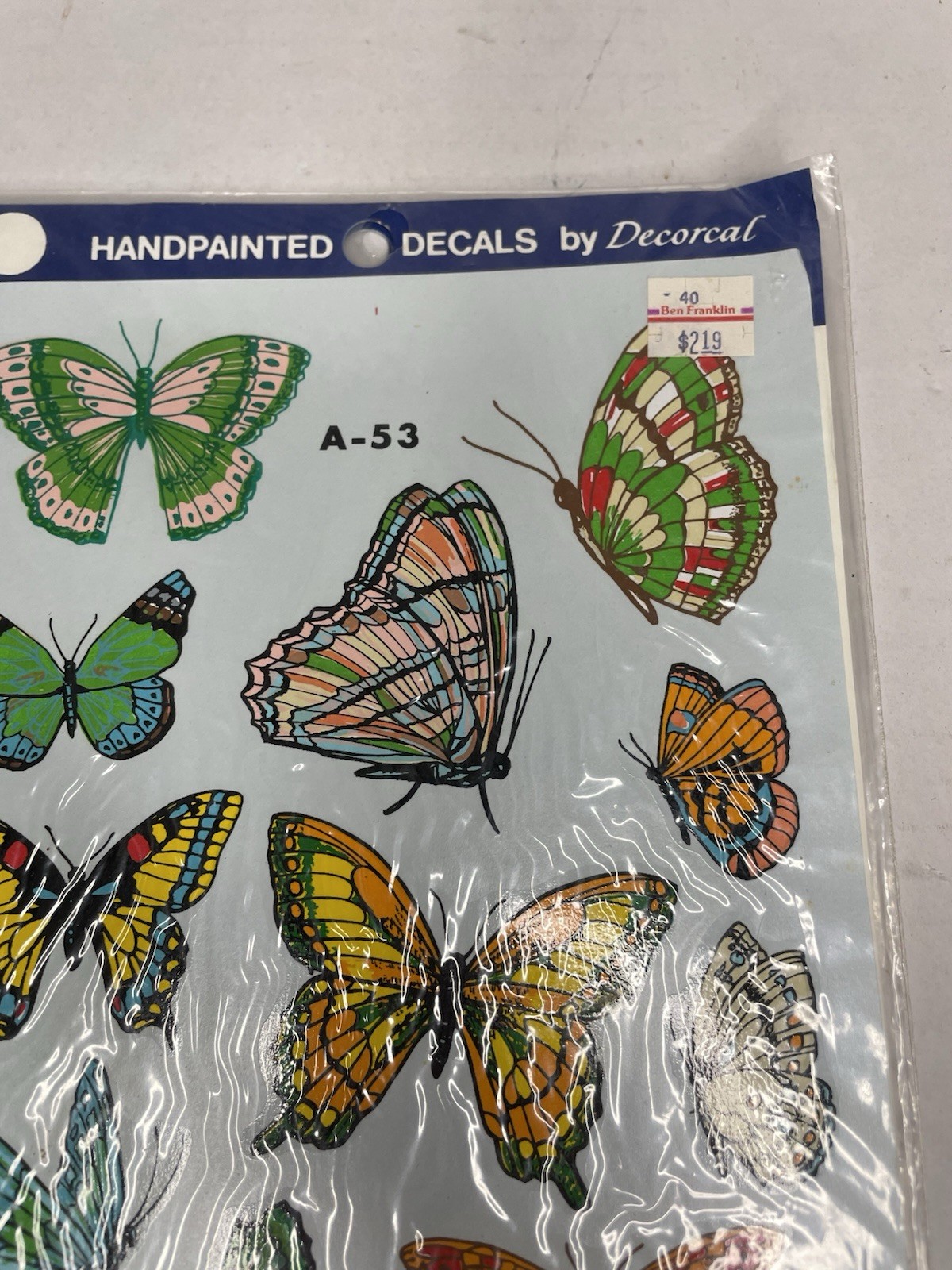 VTG 1981 Decoral Hand Painted Decals – Multi-color Butterfly A-53 Craft Stickers