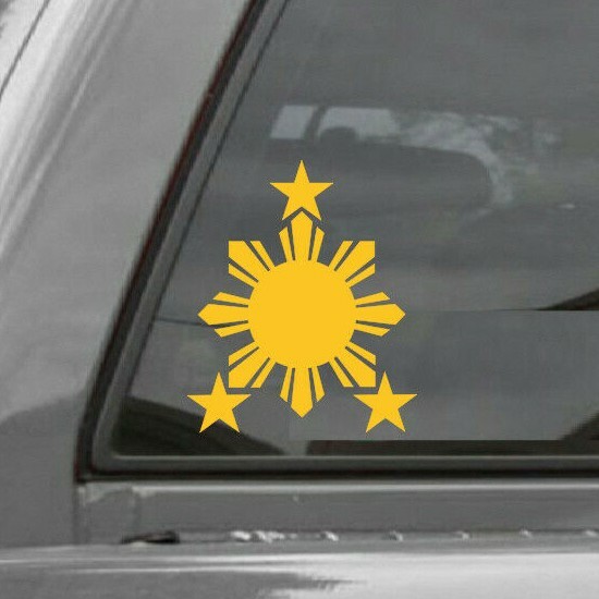 2x Philippine Flag/Sun Stars Vinyl Window Decal 2.5" X 3.0"