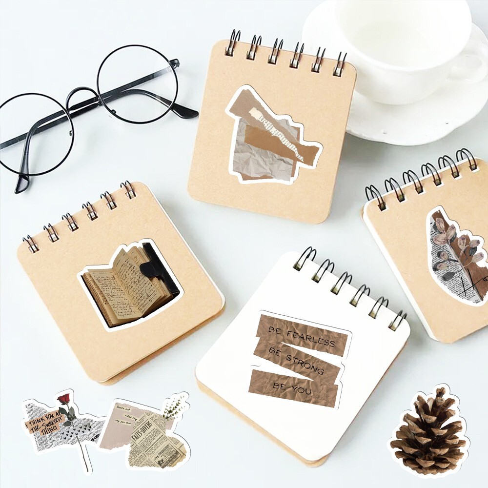 200pcs Retro Cottagecore Vintage STICKER PACK，#201206226251