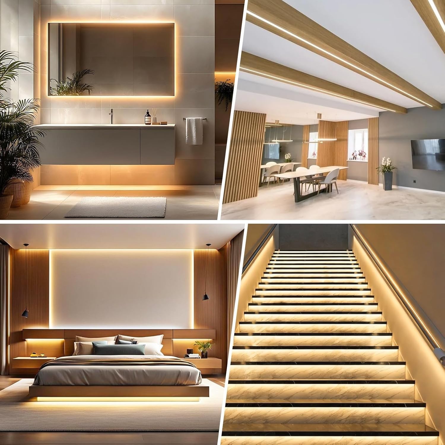 Aluminum LED Channel 6 Pack 1M (3.3FT) Each, Plaster-In Recessed Aluminum Profil