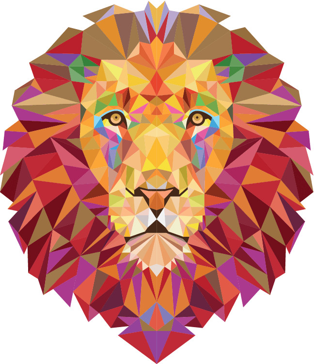 Geometric Lion Sticker Decal