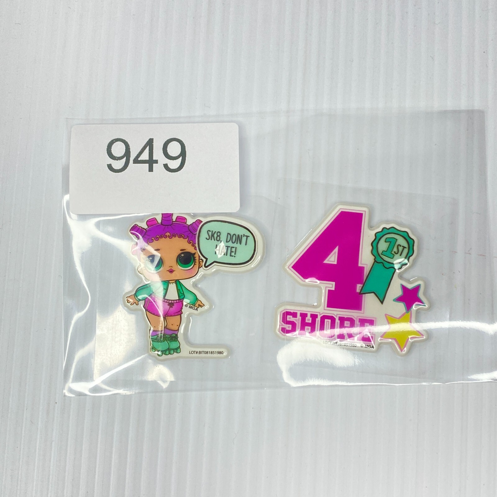 LOL Doll Stickers Set of 2 Sk8 Don't Hate 4 Shore Puff Stickers NEW