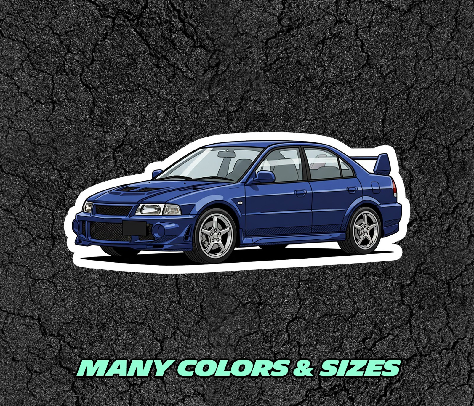 Mitsubishi Lancer Evolution VI Car Profile Sticker Laptop, Phone, Book, Window