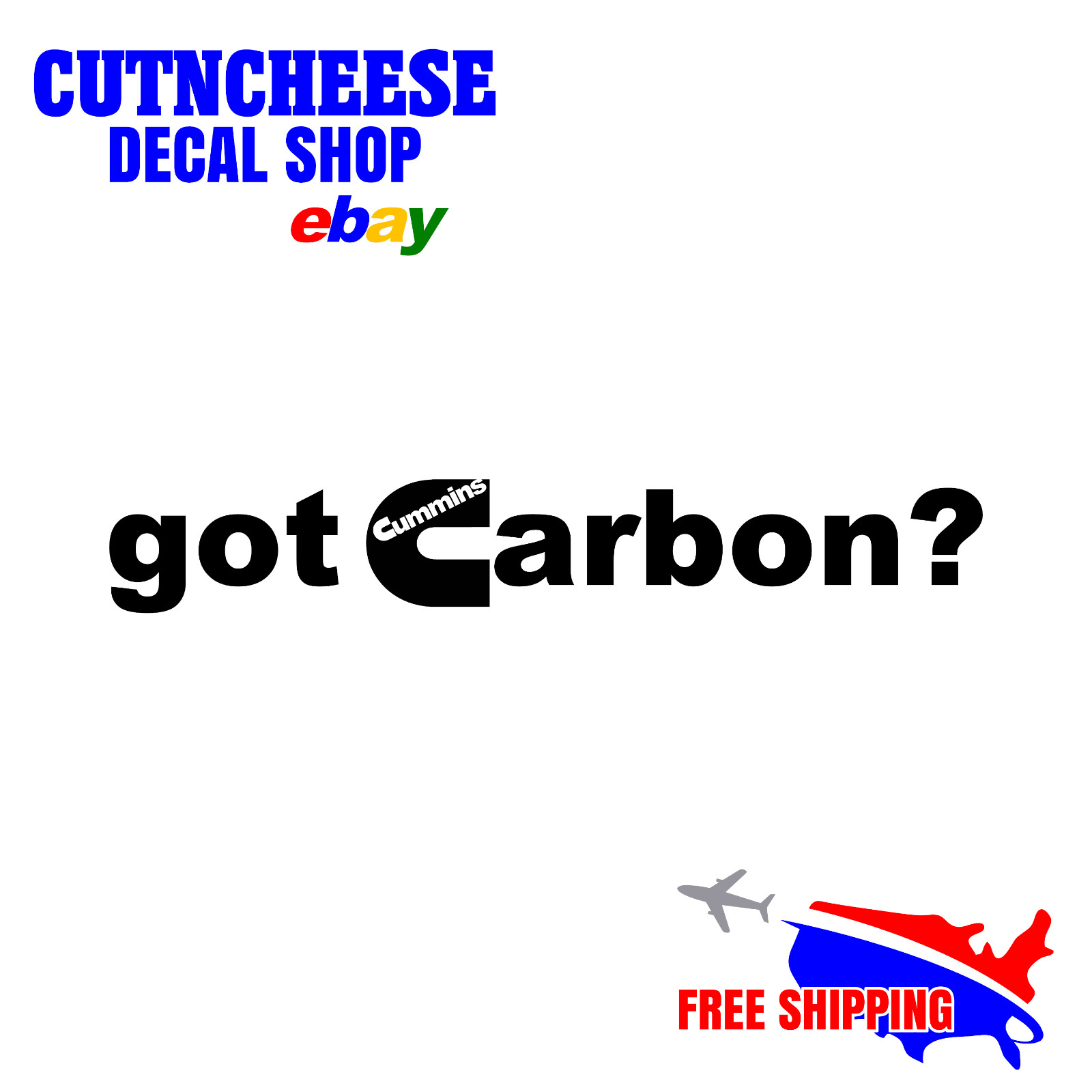 Cummins Diesel Trucks "got carbon?" Sticker, Custom Cut Vinyl Decal