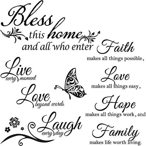 Vinyl Wall Quote Stickers Love Faith Hope Family Biblical Inspirational Decals