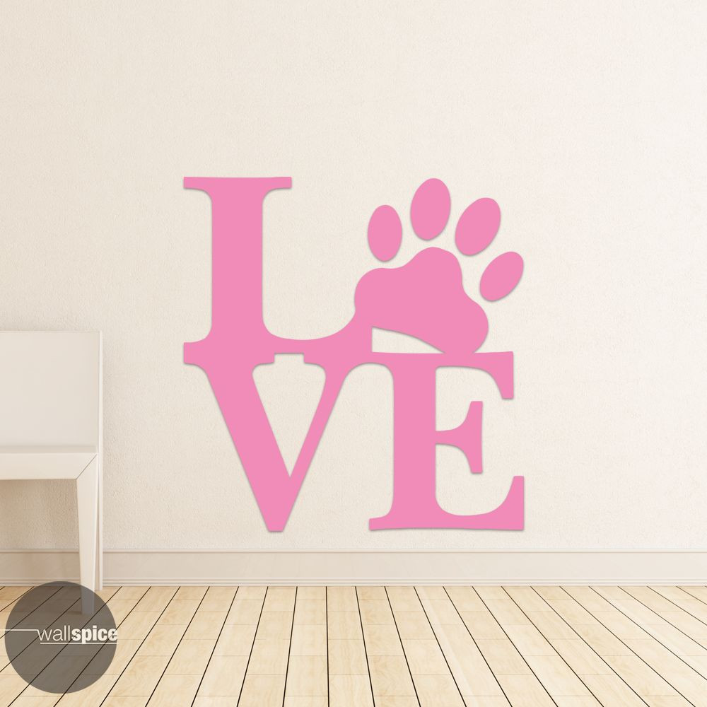 Love Animal Paw Print Vinyl Wall Decal Sticker