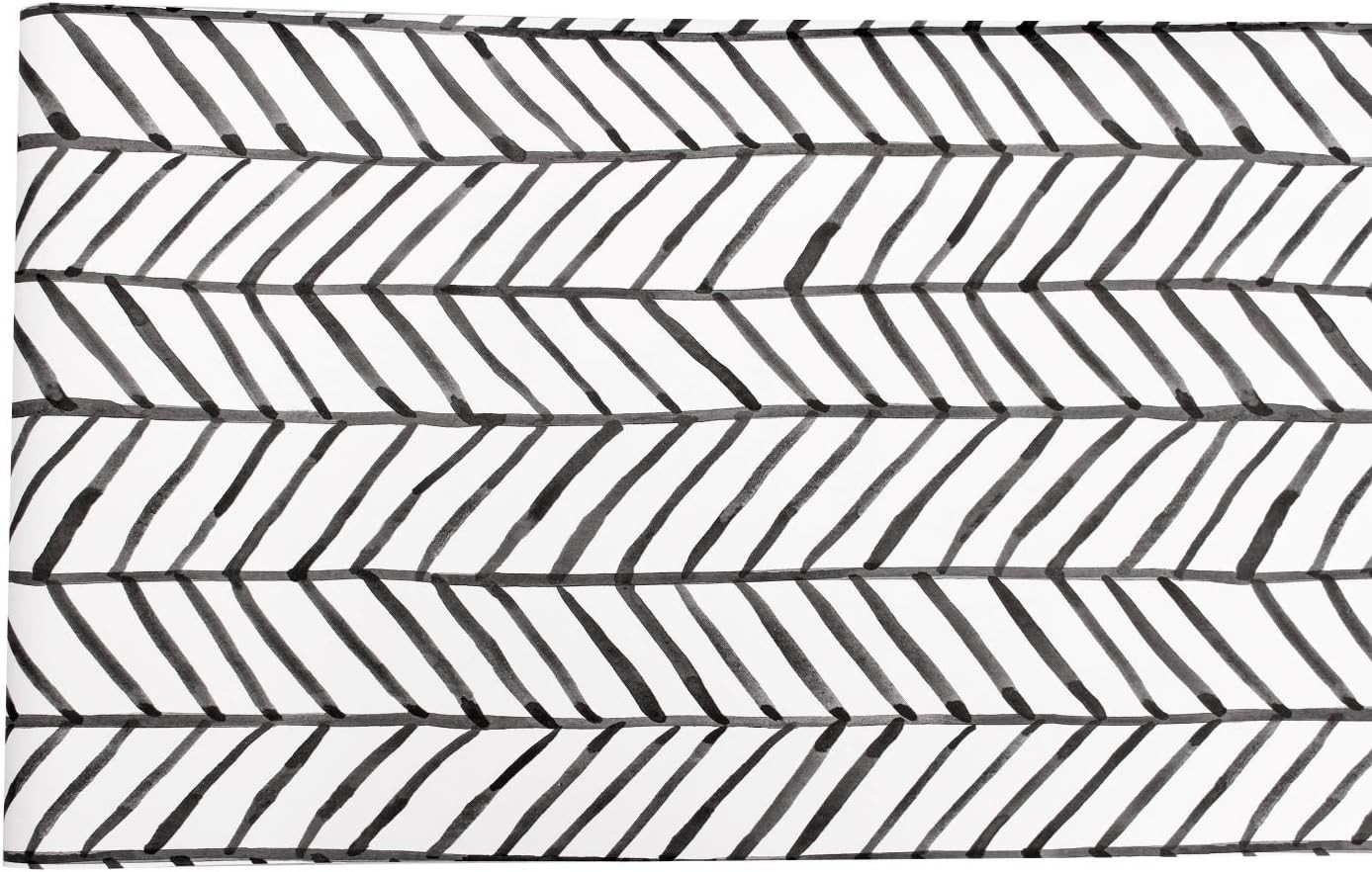 Peel Stick Accent Wallpaper Herringbone Black White Vinyl Removable Modern Chic