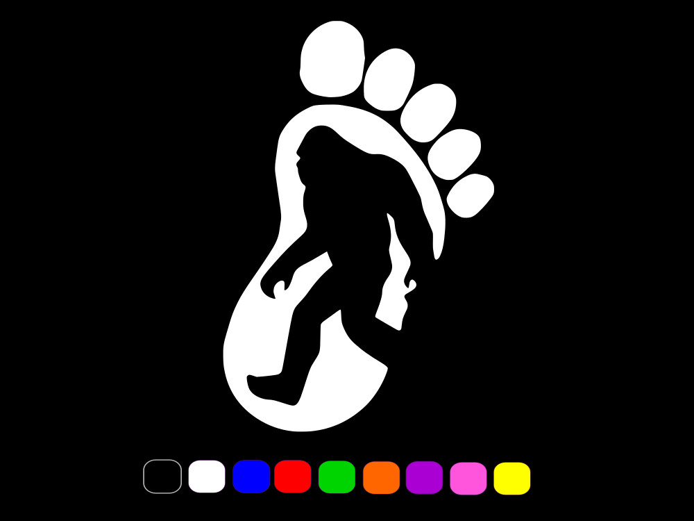 BIGFOOT FOOTPRINT CAST Vinyl Decal Window Wall Truck Sticker CHOOSE SIZE COLOR