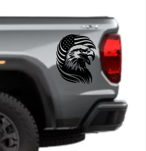 American Flag Eagle Vinyl Decal Sticker Car Truck Window Bumper Patriotic USA
