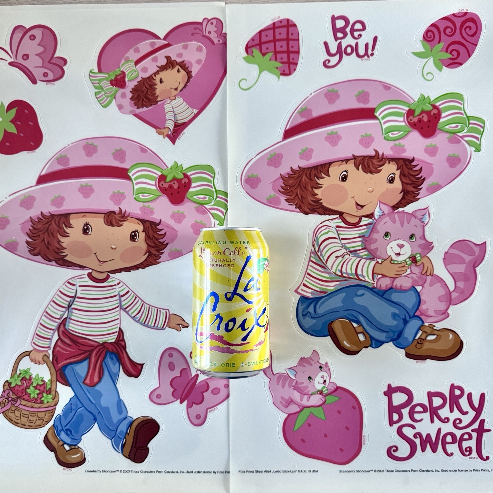 STRAWBERRY SHORTCAKE CUSTARD Cat 22 Jumbo Stick-ups wall stickers MURAL decals