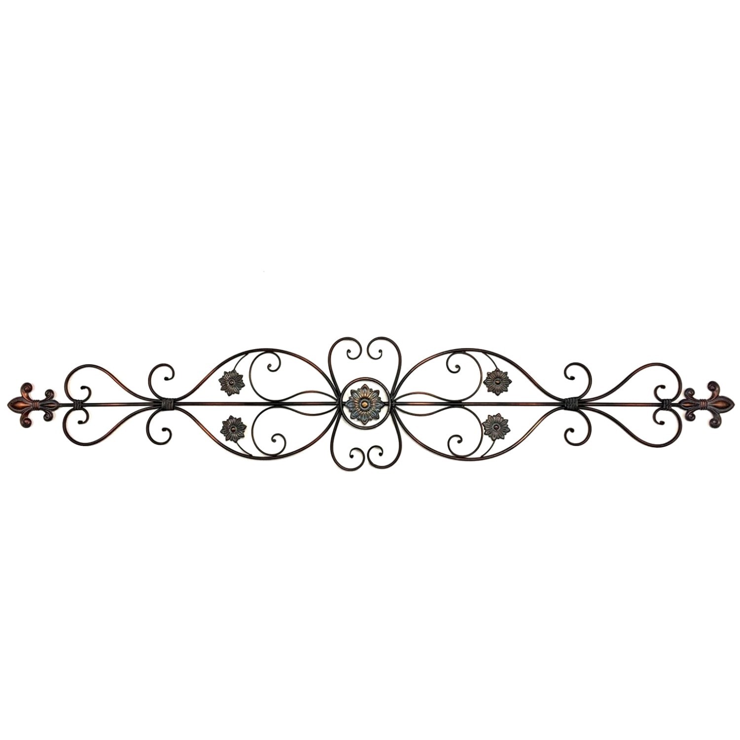 55" Elegant Metal Wall Scroll Plaque