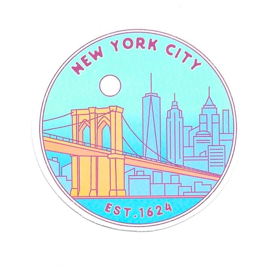 New York City Vinyl Sticker Brooklyn Bridge NYC Skyline Travel Souvenir Journal