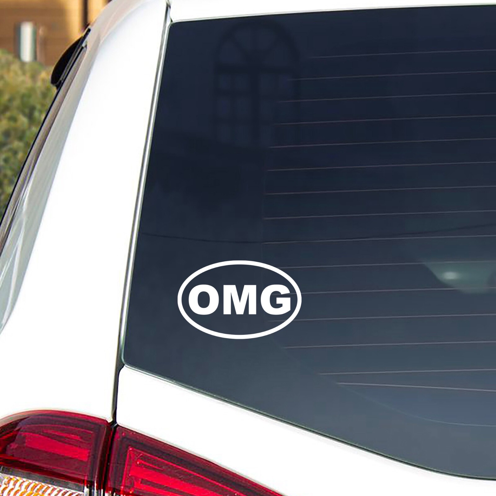CUSTOM 3-Letter Text OVAL Decal Die-Cut Vinyl Sticker (Personalized Window)
