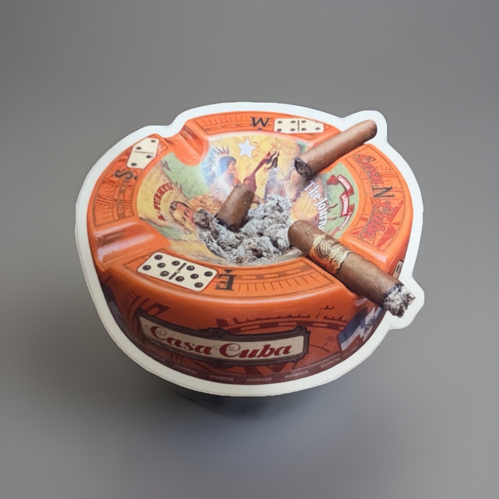 Casa Cuba Cigar Ashtray Stickers (2 Pack) Custom Design