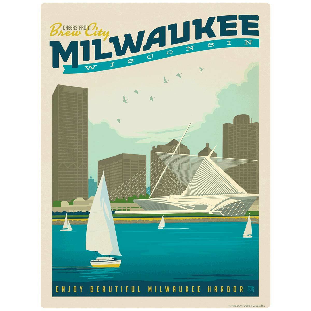 Milwaukee Wisconsin Harbor Decal Peel and Stick