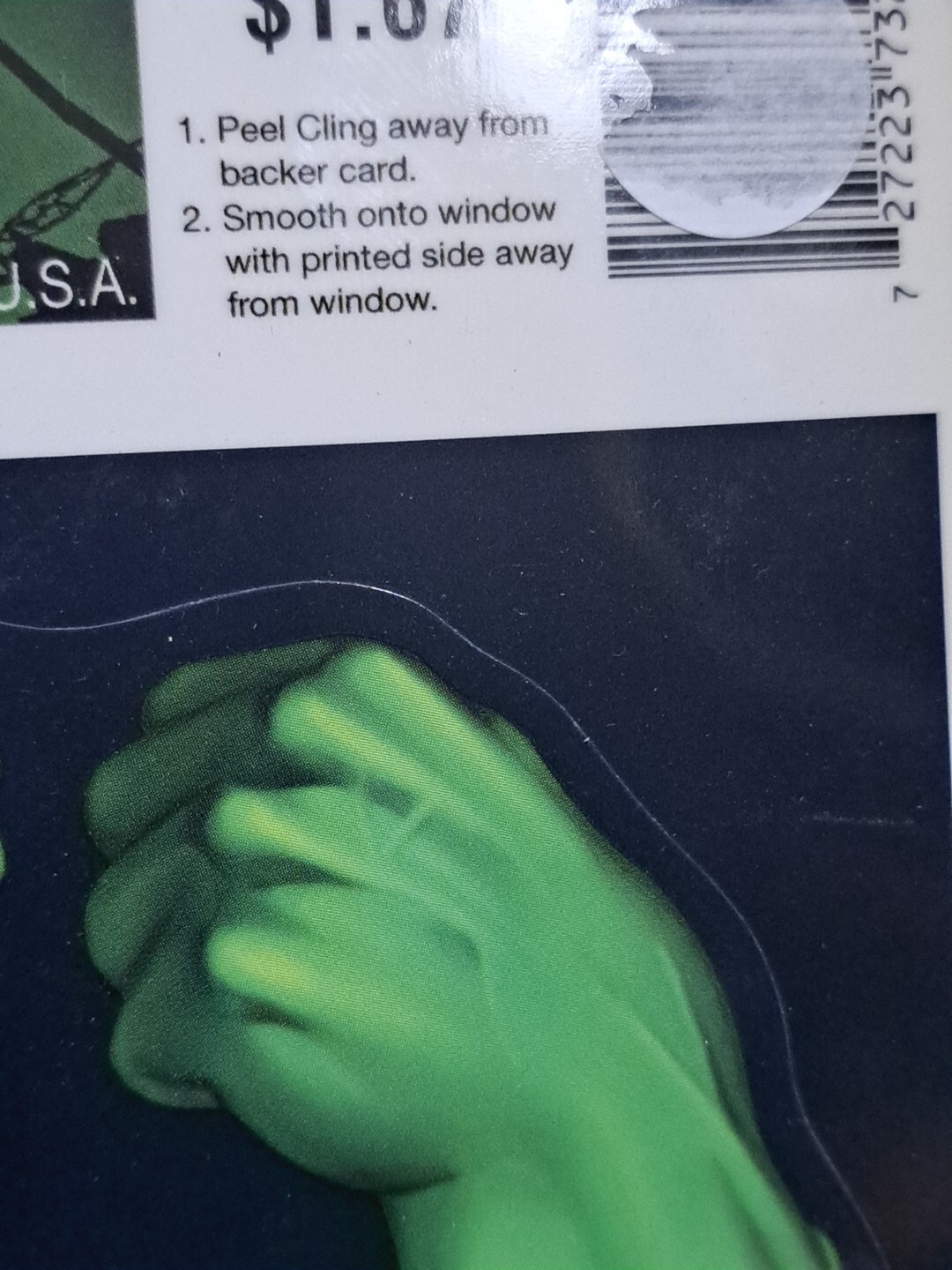 Marvel Halloween The Incredible HULK Superhero Art Window Cling Stickers Decal