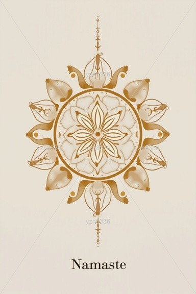 Modern Taoist mandala, golden flower motif – Zink Print