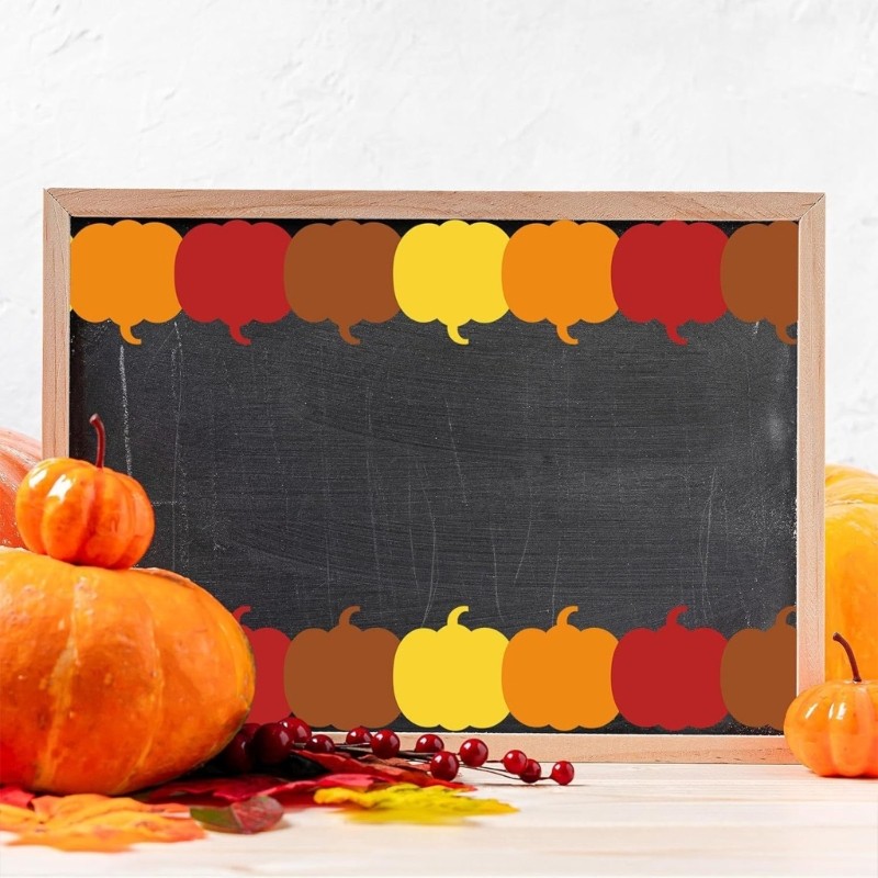 32.8ft Pumpkin Border Trim Sticker for Chalkboards Notice Board Decoration