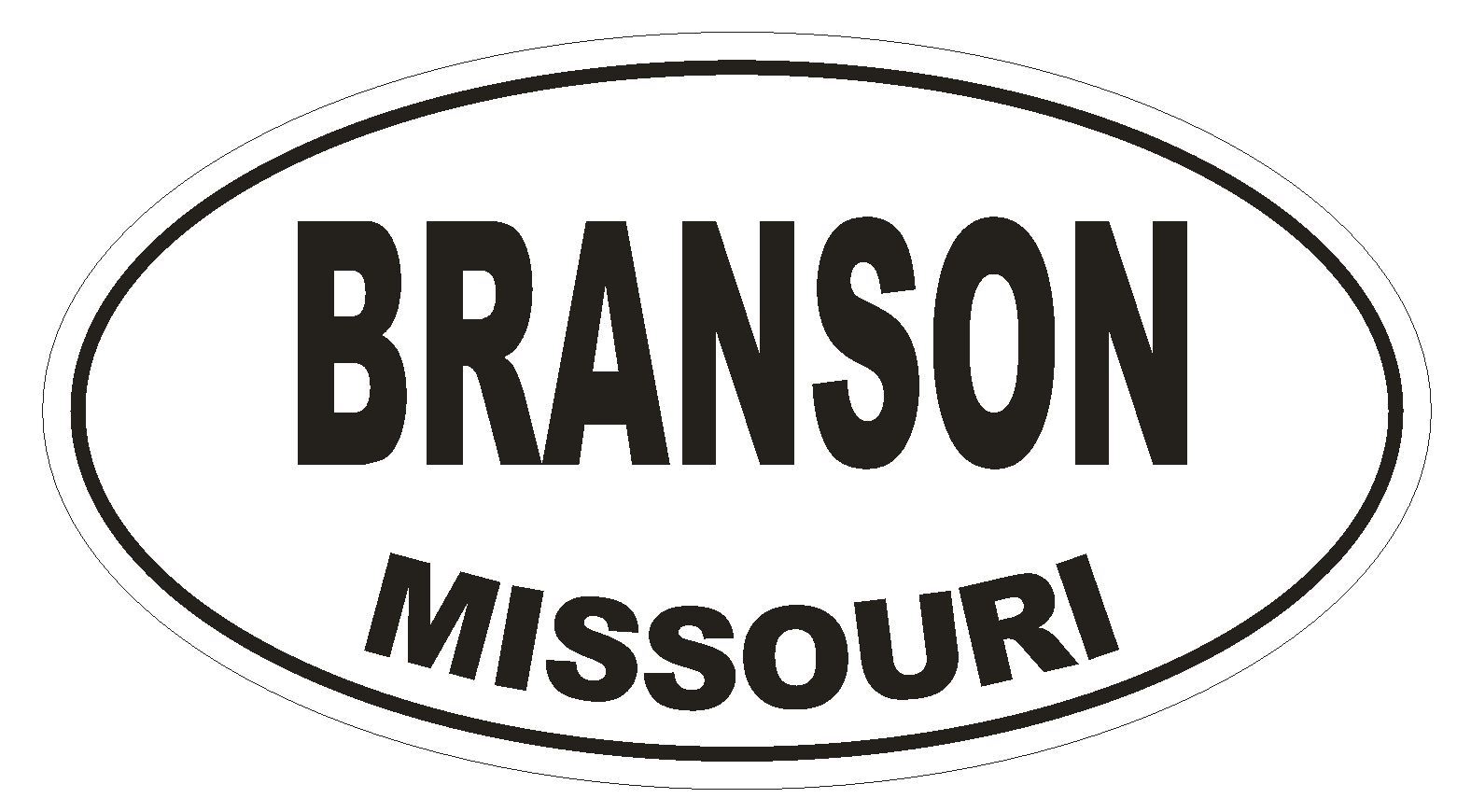 Branson Missouri Oval Bumper Sticker or Helmet Sticker D1409 Euro Oval