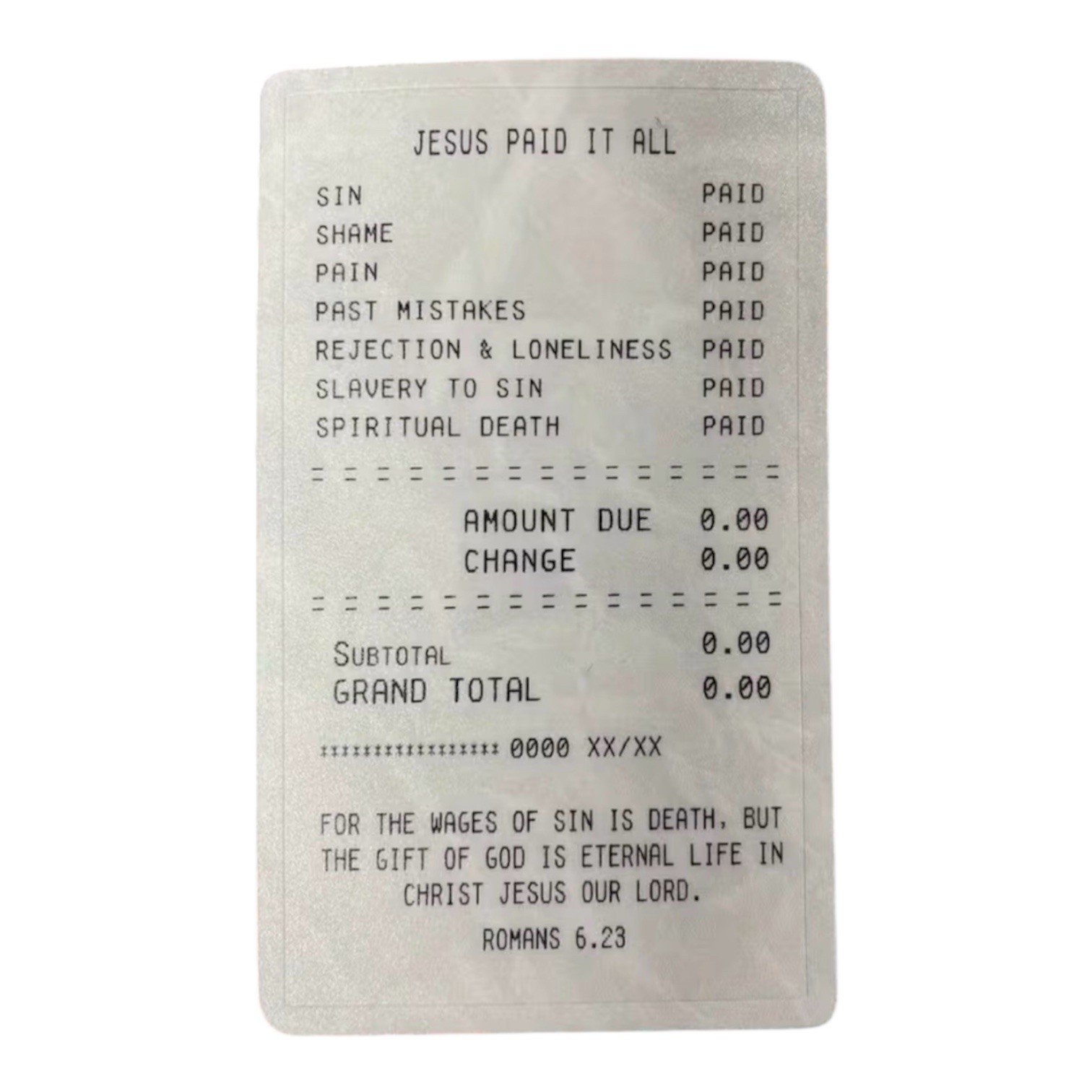 JESUS PAID IT ALL RECEIPT 4” VINYL DECAL STICKER GOD CHRISTIAN CROSS SAVED SIN