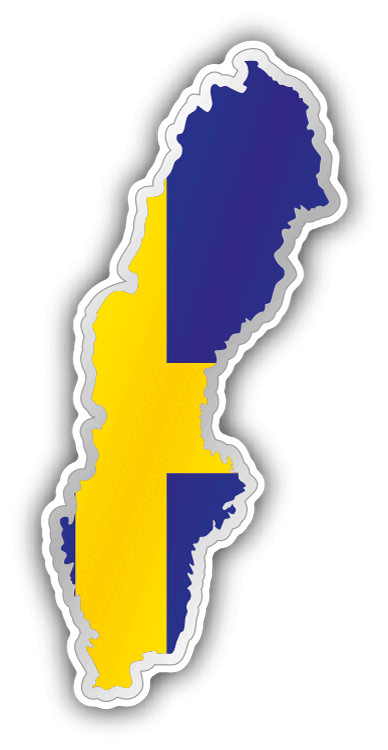 Sweden Map Flag Car Bumper Sticker Decal