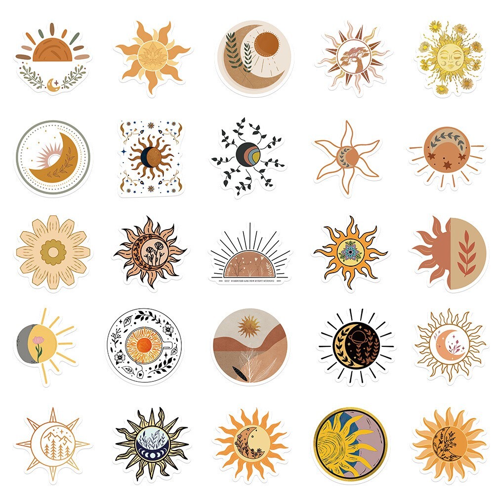 50pcs SUN TOTEM Stickers, Apollo Mystery Witch Astrology, #220
