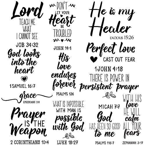 12 Pcs Bible Verse Wall Decals Religious Scripture Wall Art Pretty Style
