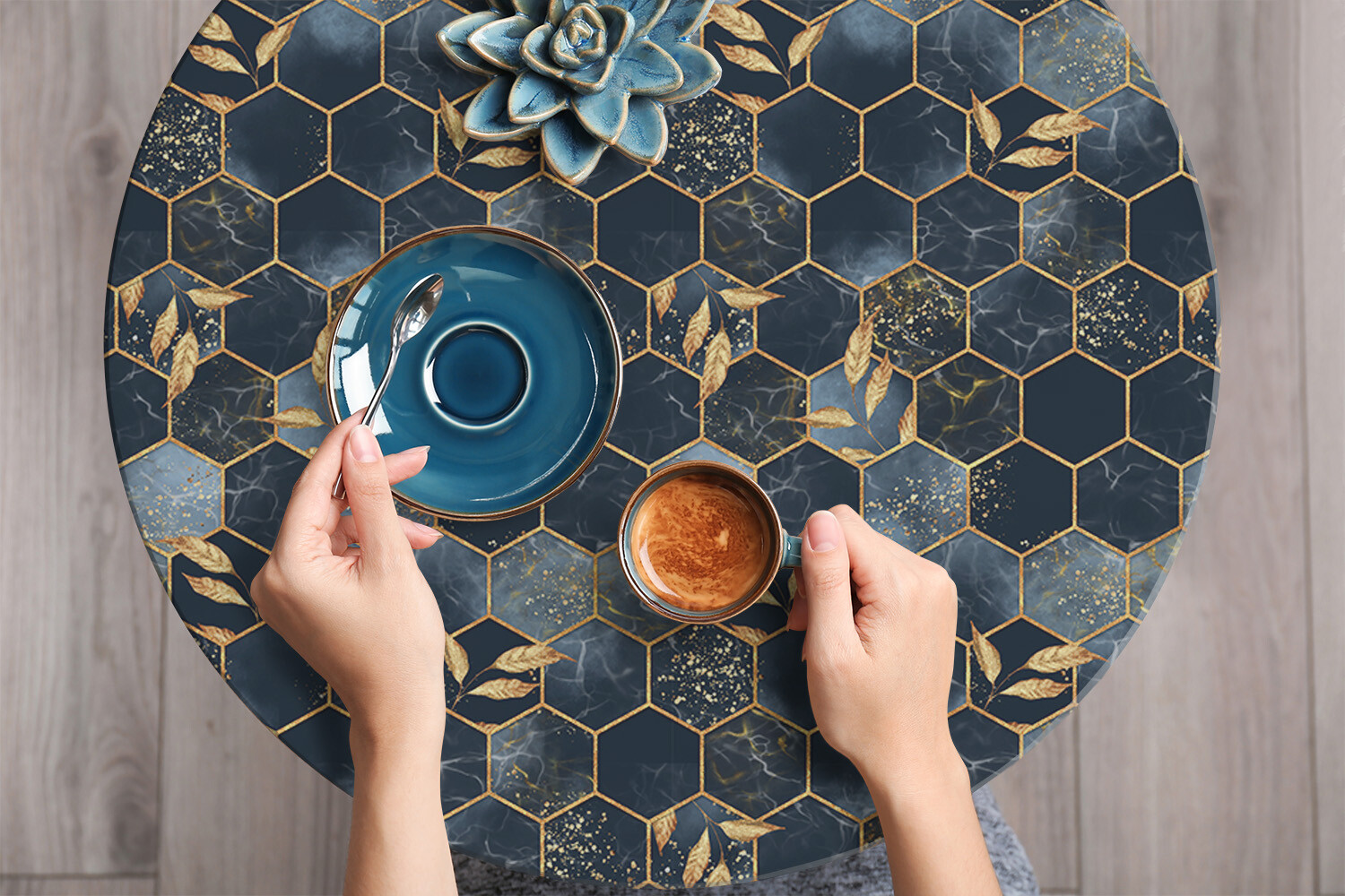 Sticky Back Plastic Self Adhesive Film Wrap Sticker Leaves and hexagons 100×50