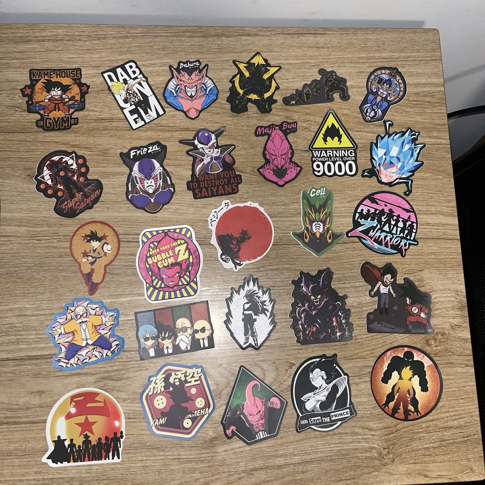 Dragon Ball Anime figures, stickers, aura, and keychain lot