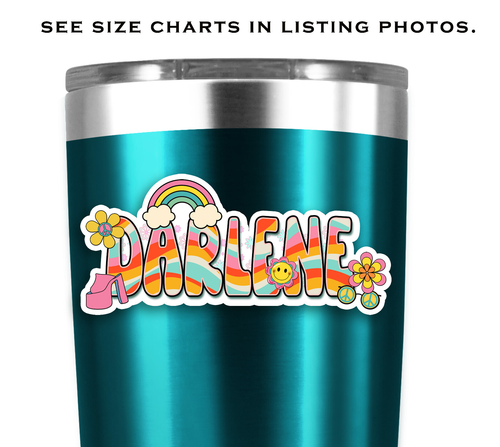 Custom Name Sticker, Retro Hippie Groovy, Aesthetic Personalized Decal