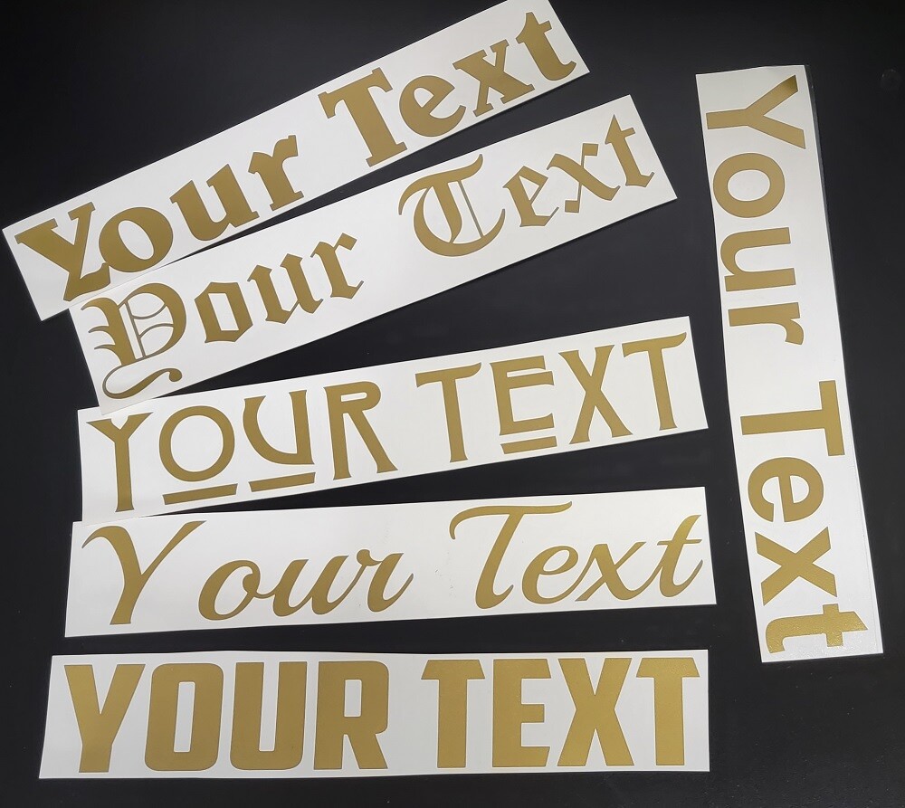 Custom Made Text Vinyl Lettering Name Numbers Decal Sticker Car Window Wall Bike