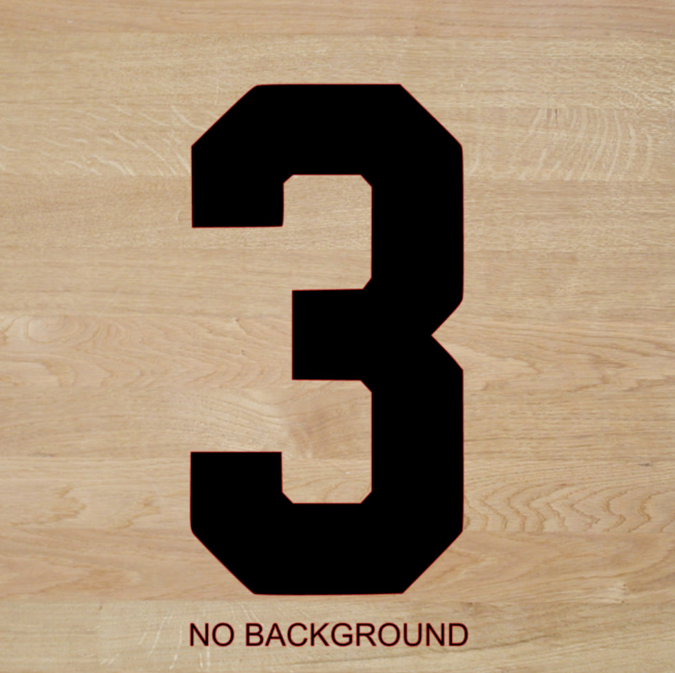 Number Three 3 Decal PICK SIZE COLOR Vinyl Sticker Jersey Athlete Varsity Sport
