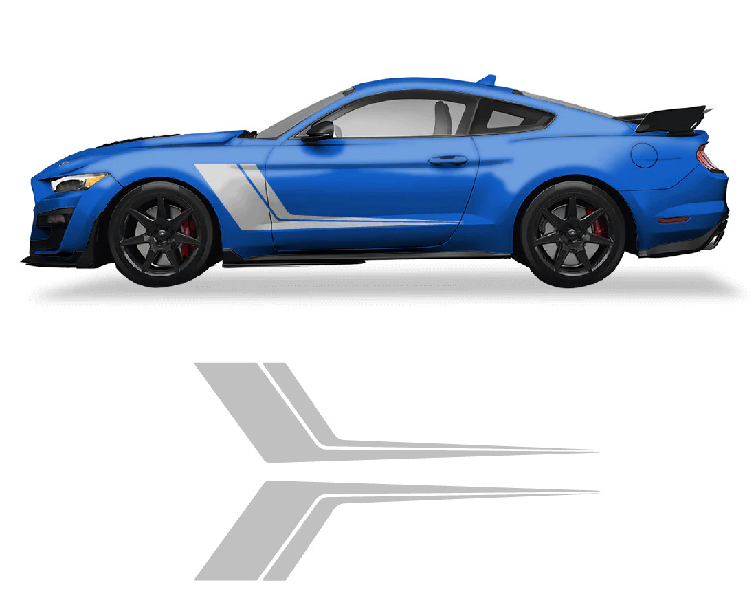 Aftermarket Ford Mustang Side Door 2 Color Graphics