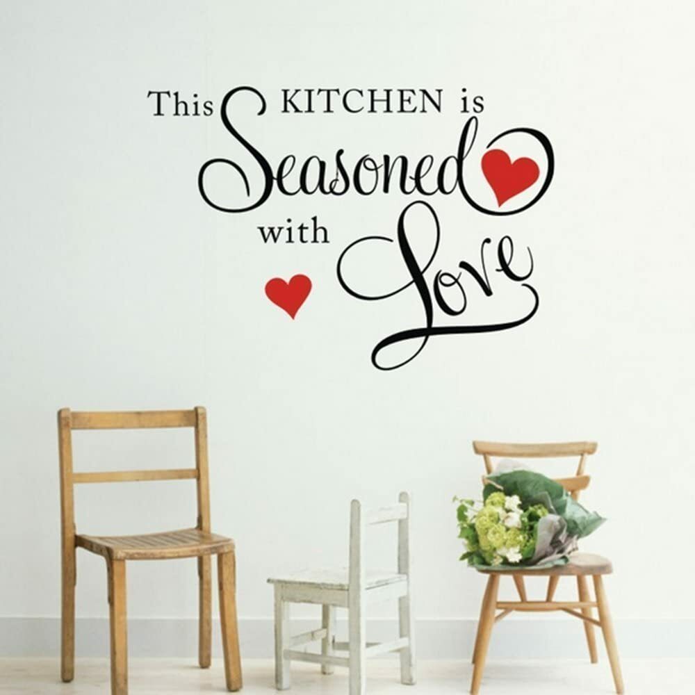 Picniva This Kitchen is Seasoned with Love Sticker Wall Decals Home Art Decor