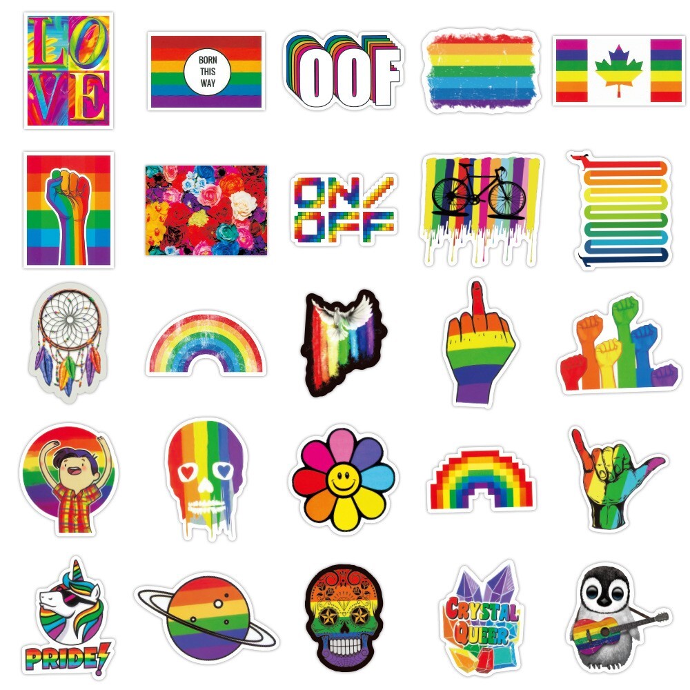 200 pcs LGBTQ Pride Stickers, Gay Lesbian Equal LOVE Waterproof