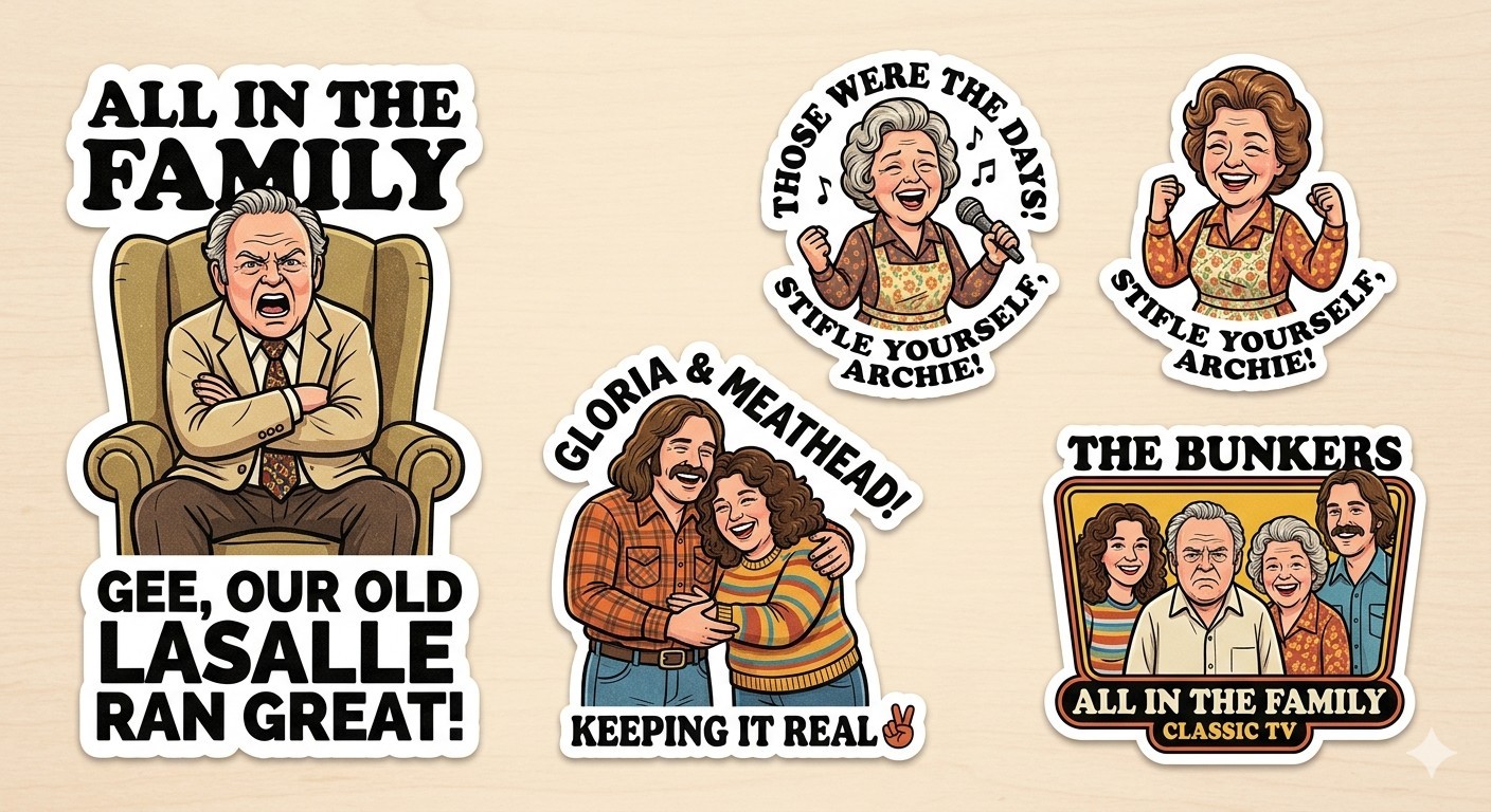 4 All In The Family Stickers Decal Phone Laptop