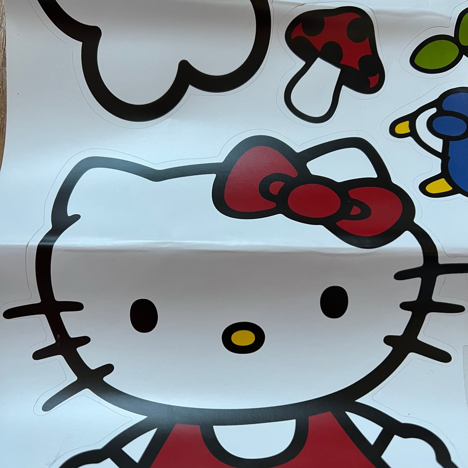 Hello Kitty Large Vinyl Wall Decal Sticker Sheets Sanrio Retro 2011 9"x7.5"
