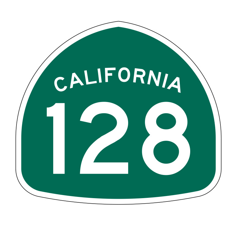California State Route 128 Sticker Decal R1202 Highway Sign