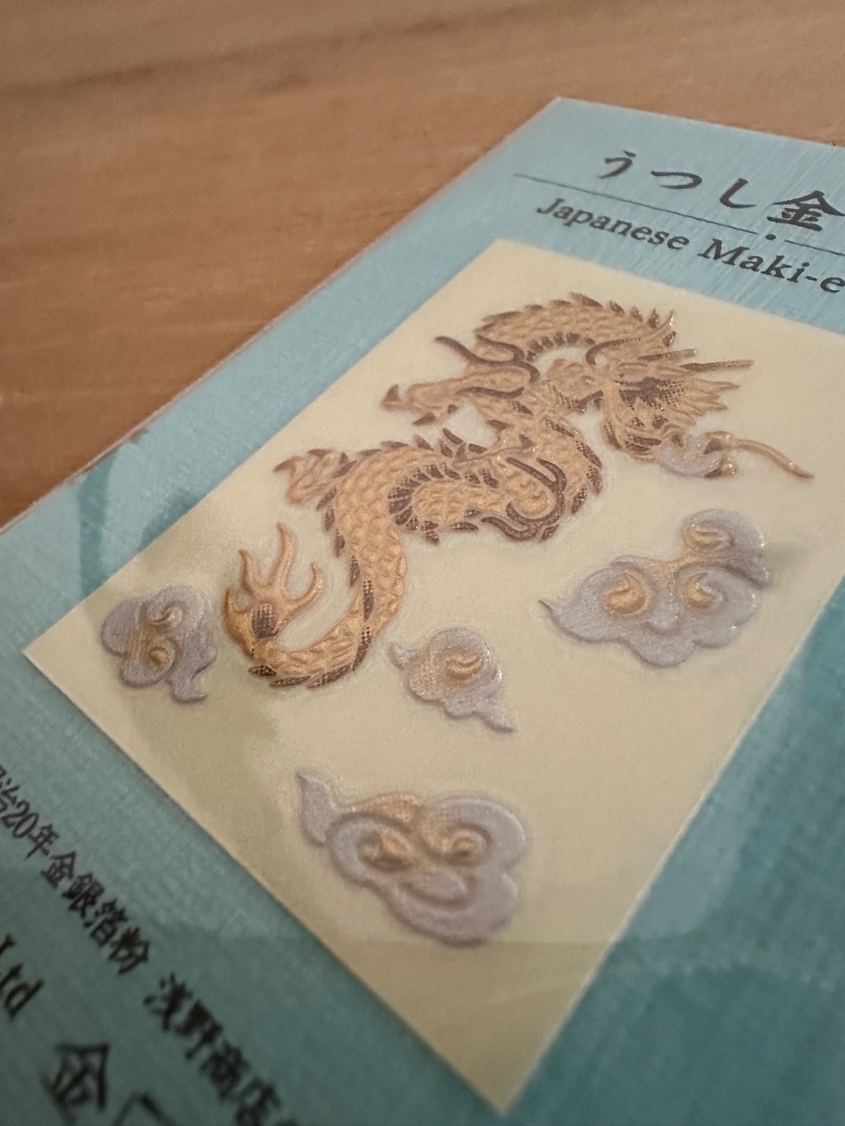 Gold Makie Transfer Decal Sticker Decoration Design Japan Golden Dragon