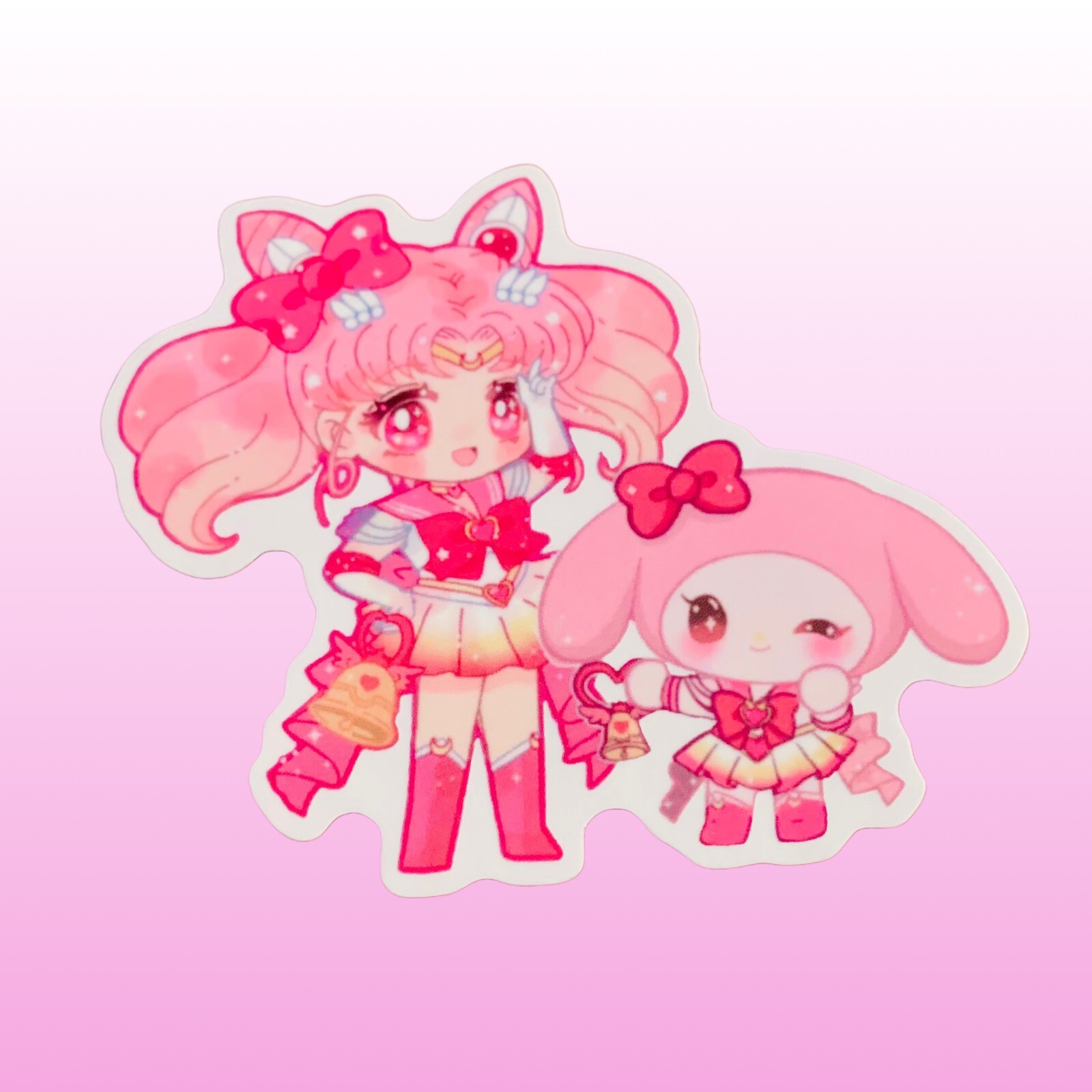 Sailor Chibi Moon x My Melody Sticker Decal, 3.5” Clear Sanrio Hello Kitty