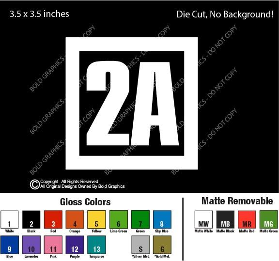 3.5 Inch 2A Decal Window Sticker Car Decor 2nd Ammendment Gun Rights USA Freedom