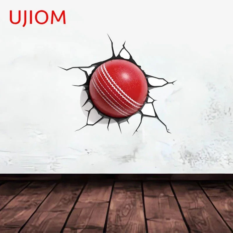 UJIOM 13cm Cricket Crack 3D Wall Stickers Waterproof Vinyl Decals Bedroom