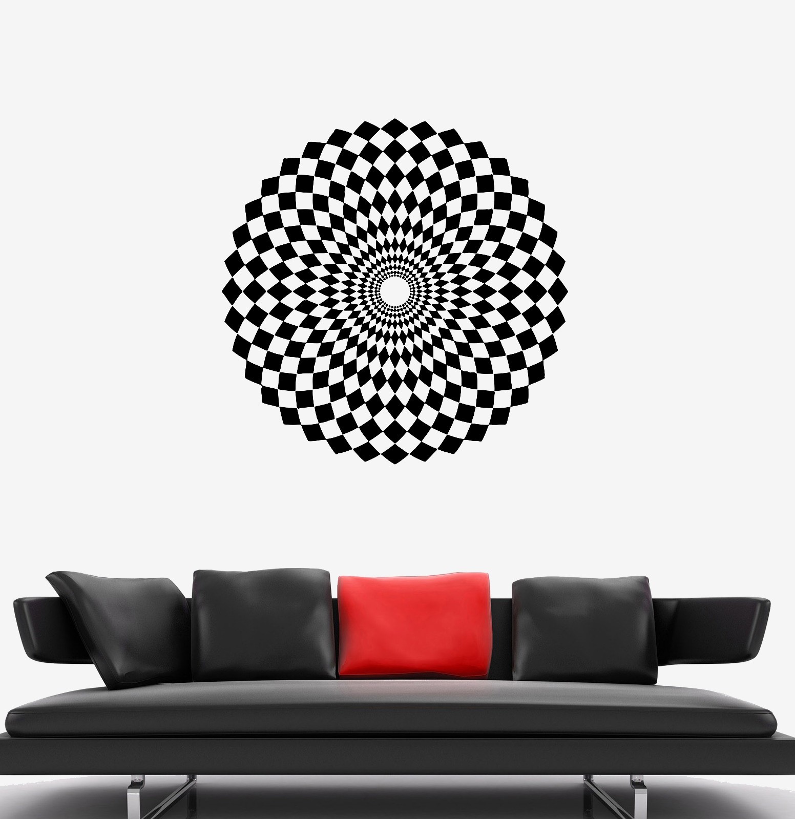 Wall Decal Illusion Circle Spiral Focus Center Vinyl Sticker (ed922)