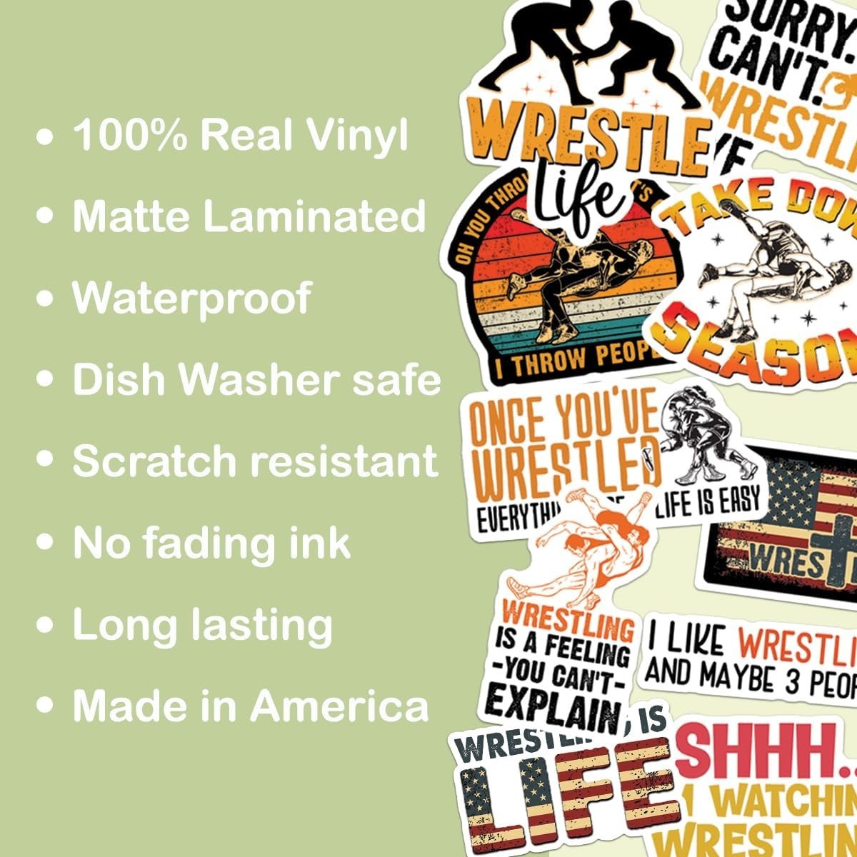 10pcs Wrestling Sticker Motivational Wrestler Quotes Wrestling Life Fan Gift